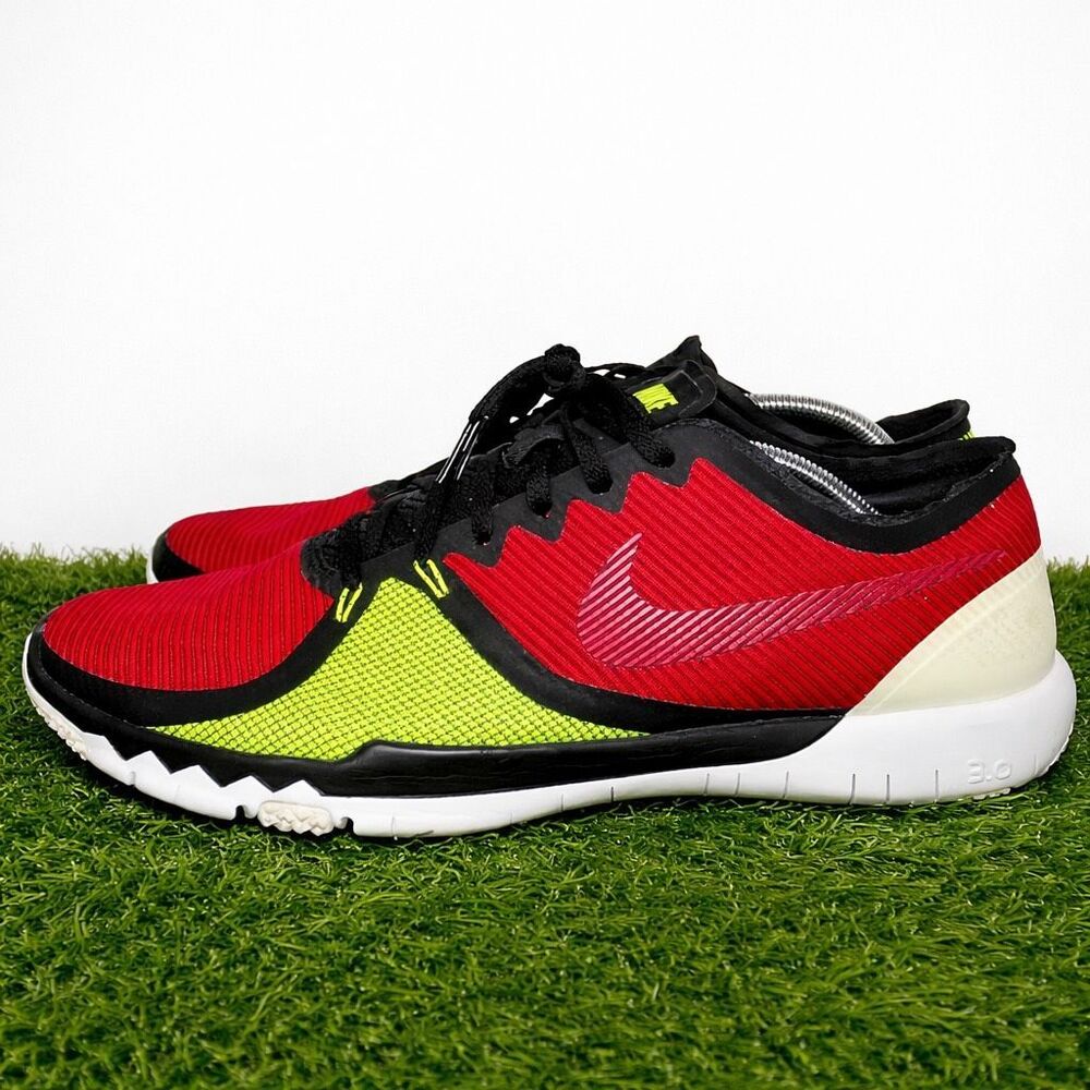 Nike Free 3.0 Training Shoes Men’s Size 12.5 Red Black Volt 749361-066 Gym Athle